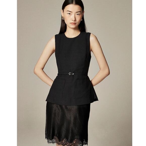 J Crew Sleeveless Belted Viscose Canvas Top US Women's 14 Plus - Picture 1 of 5